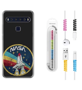 TCL 10L 10 Plus 10SE 20E 20SE 30SE L7 Kılıf Kablo Koruma Spiral Silikon Nasa 1326