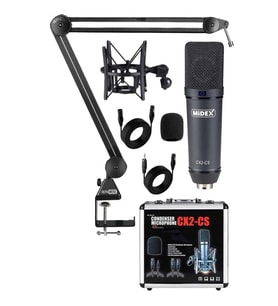 Midex CX2-Q Pro Set Üst Seviye Condenser Stüdyo Ses Kayıt Mikrofonu Standı Seti