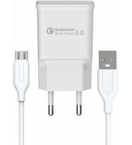 Lexroo Yetty Fast Charger 3.0 A Qualcomm Adaptör + 1m Micro USB Kablo Beyaz YT-40M (Yerli Üretim)