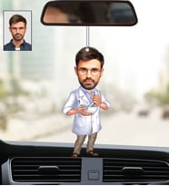 Kişiye Özel Fotoğraflı Eczacı 2 Tasarımlı Karikatür Araba Dikiz Ayna Süsü