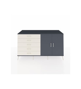 Kronos Konsol 2 Raflı 5 Çekmeceli 2 Kapaklı 176x59x99 Antrasit-Antrasit/Aytaşı