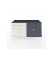 Kronos Konsol 2 Raflı 5 Çekmeceli 2 Kapaklı 176x59x99 Antrasit-Antrasit/Aytaşı