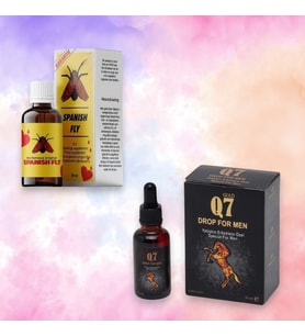 1 Kutu Spanish Fly Kadınlara istek ve Detekleyici Damla 20ML+Q7 Gold Erkeklere Extra Enerji Performans Sertleşme Damlasi 30 ml