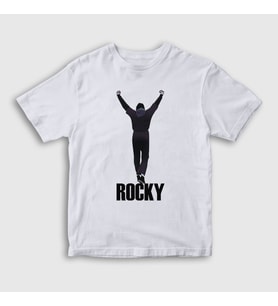Presmono Unisex Çocuk Beyaz Training Film Rocky T-Shirt 250511tt