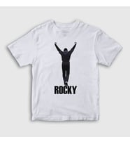 Presmono Unisex Çocuk Beyaz Training Film Rocky T-Shirt 250511tt