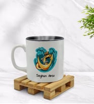 BK Gift Kişiye Özel Çapa Tasarımlı İçi Siyah Renkli Kupa Bardak Model 5