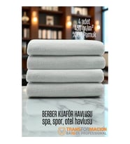Turk Kuaför Berber Havlusu 4 ADET Pamuk Berber Havlusu 50x90 Beyaz