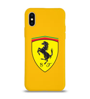 Apple iPhone X Uyumlu Lansman Kılıf Ferrari Tasarımlı Altı Kapalı İçi Kadife Kaplı  Kapak (Şeffaf)