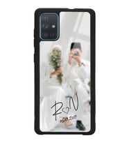 Samsung A71 Uyumlu Harfli Bulanık Fotoğraf Tasarımlı Glossy Telefon Kılıfı