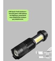 Suya Dayanıklı 4 Modlu Mini Led El Feneri