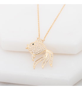 GOLD BALIK 925 AYAR GÜMÜŞ KOLYE (Karışık)