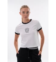 Maraton Regular Kadın Bisiklet Yaka Beyaz T-shirt