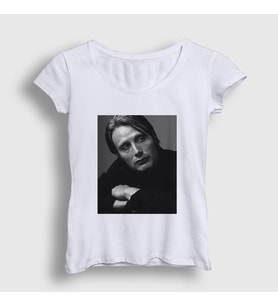 Presmono Kadın Beyaz Pose Mads Mikkelsen T-Shirt 555487tt (Beyaz)