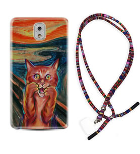 Samsung Note 3 4 5 8 9 20 Ultra 10 Lite Kılıf Boyun Asklı Rasta Silikon Tablo Cat 1788