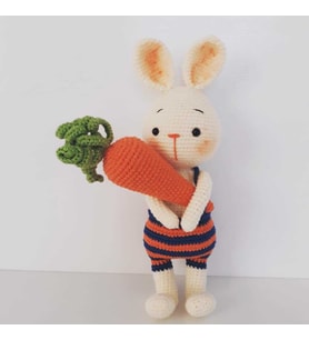 Tavşan Sunny ve Havucu Amigurumi Organik Oyuncak