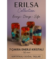 Sertifikalı Dikdörtgen 7 Çakra Enerji Kristali – Ruhsal Dengenin ve Pozitif Enerjinin Doğal Taş Bloğu (Çok Renkli)