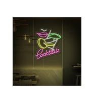 Cocktails Yazılı ve Şekilli Neon Tabela