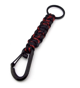 Siyah Kanca Outdoor Hook Kampçı Siyah Kırmızı Paracord Örgü KC297