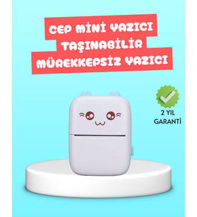 Mini Termal Yazıcı Kablosuz Taşınabilir Bluetooth Bağlantılı 200 DPI
