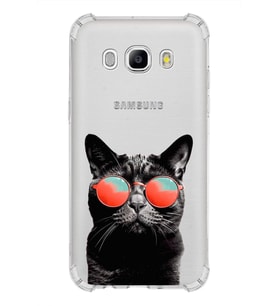 PrintiFy Samsung Galaxy J5 2016 Uyumlu Kedi 3 Baskılı Şeffaf Köşe Korumalı Antişok Kılıf