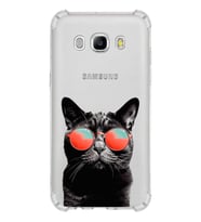 PrintiFy Samsung Galaxy J5 2016 Uyumlu Kedi 3 Baskılı Şeffaf Köşe Korumalı Antişok Kılıf