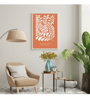 Turuncunun Büyüsü Matisse  Duvar Tablosu Çerçeveli 3'lü Set Beyaz Renk 21 x 30 Boyut/Ebat (Standart)