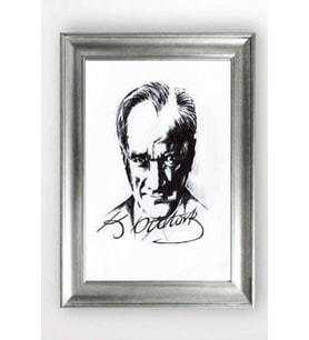 Gümüş Çerçeveli Atatürk Tablo cv621