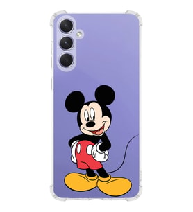 Samsung Galaxy A54 Uyumlu Köşe Korumalı Antişok Kapak Mickey Mouse Tasarımlı Şeffaf Silikon Kılıf