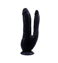 Lilitu Shop İki Uçlu Vantuzlu Realistik Çatal Dildo Penis