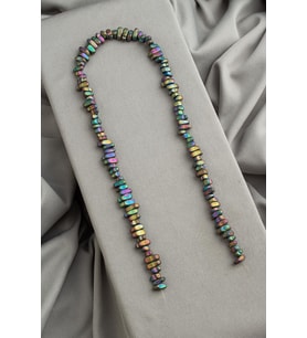 Hematit Doğal Taş Mat Gökkuşağı Amorf Kesim 6x7mm Dizi [AA]