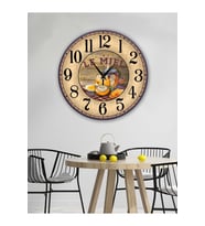 Retro Tasarımlı Duvar Saati 35x35 Cm (Desenli)