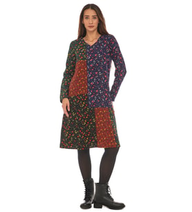Pazen  Patchwork Kısa Elbise