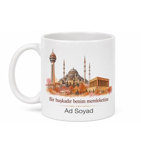 Ankara Temalı Kişiye Özel Baskılı Kupa Bardak Memleket Hediye