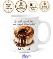 Sufle Yapan Annelere Çikolata Şelalesi Akışkan Sufle Kupa Bardak Hediye