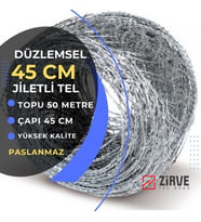 45cm X 50 Metre Düzlemsel Jiletli Tel Zirve Tel Örgü