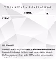 Tofaş için Kilometre Sıfırlama Çubuğu