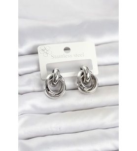 316L Çelik Gümüş Renk Halka Model Kadın Küpe TJ-BKP11856