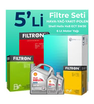 Filtron Chevrolet Captiva 2.0 Dizel Filtre Bakım Seti Shell Motor Yağlı (2011-2018) 5 Li