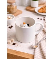 Sürpriz Kedi Figürlü Seramik Kahve Kupası - Gizli Tasarım Mug Bardak