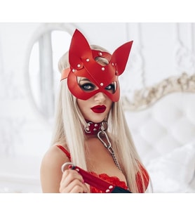 ETSMagaza Kedi Kız Maskesi Fetish Game Kırmızı Kedi Kız Maskesi