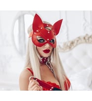 ETSMagaza Kedi Kız Maskesi  Fetish Game Kırmızı Kedi Kız Maskesi