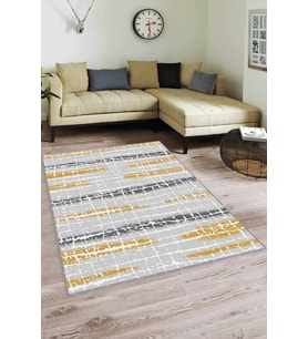 Sarı Spor Kaymaz Tabanlı Makinede Yıkanabilir Halı FL06 - 100 x 160 cm