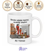 Doğalgaz ve Tesisat Okuyanlara Boru Hatları Isıtma Sistemleri Kupa Bardak Hediye