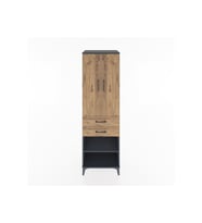 Hyperion Dolap 4 Raflı 2 Çekmeceli 2 Kapaklı 60x44x195 Antrasit-Çam