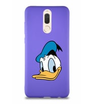 Huawei Mate 10 Lite Soft Premier Kapak Donald Duck-B Tasarımlı Silikon Kılıf - Mor (Şeffaf)
