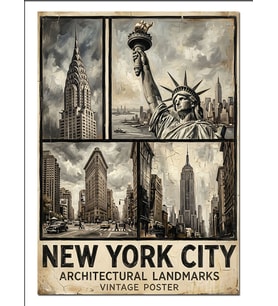 New York City Siyah Beyaz Poster Dekoratif Kanvas - Mdf Ahşap Tablo