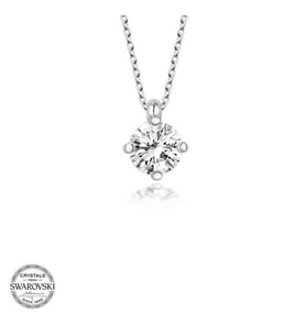 Swarovski Taşlı Gümüş Tektaş Bayan Kolye