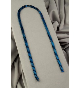 Hematit Doğal Taş Parlak Mavi Rondela Kesim 3x5mm Dizi [AA]