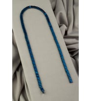Hematit Doğal Taş Parlak Mavi Rondela Kesim 3x5mm Dizi [AA]