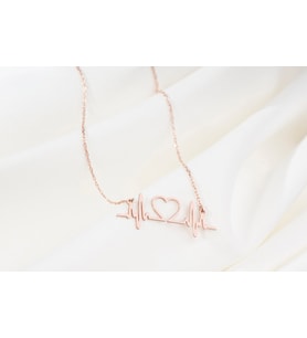Kalp Ritmi Kolye, Kadın Kolye, Şanslı Charm Kolye, Zarif Kolye, Minimalist Kolye